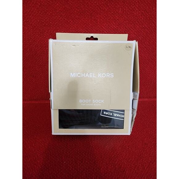 Michael Kors MK Short Ribbed Boot Socks black Size Lg/XL - Picture 7 of 7